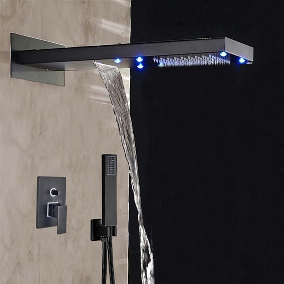 BathSelect Rainfall LED Color Changes Shower Faucet Single Handle Oil Rubbed Bronze Shower
